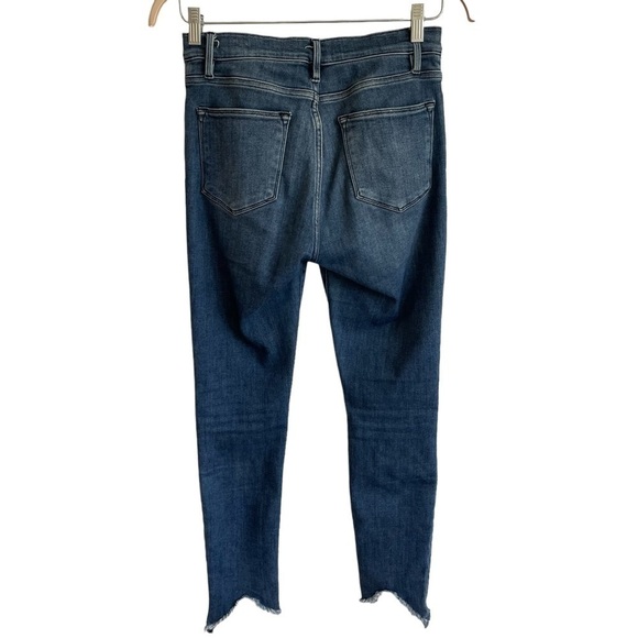 Frame Le High Double Triangle Raw Hem Ankle Skinny Jeans In Bestia, Size 29 - Picture 8 of 13
